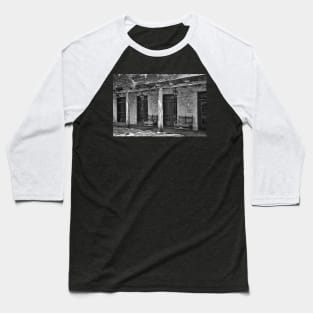 Black And White Alamo Adobe Baseball T-Shirt